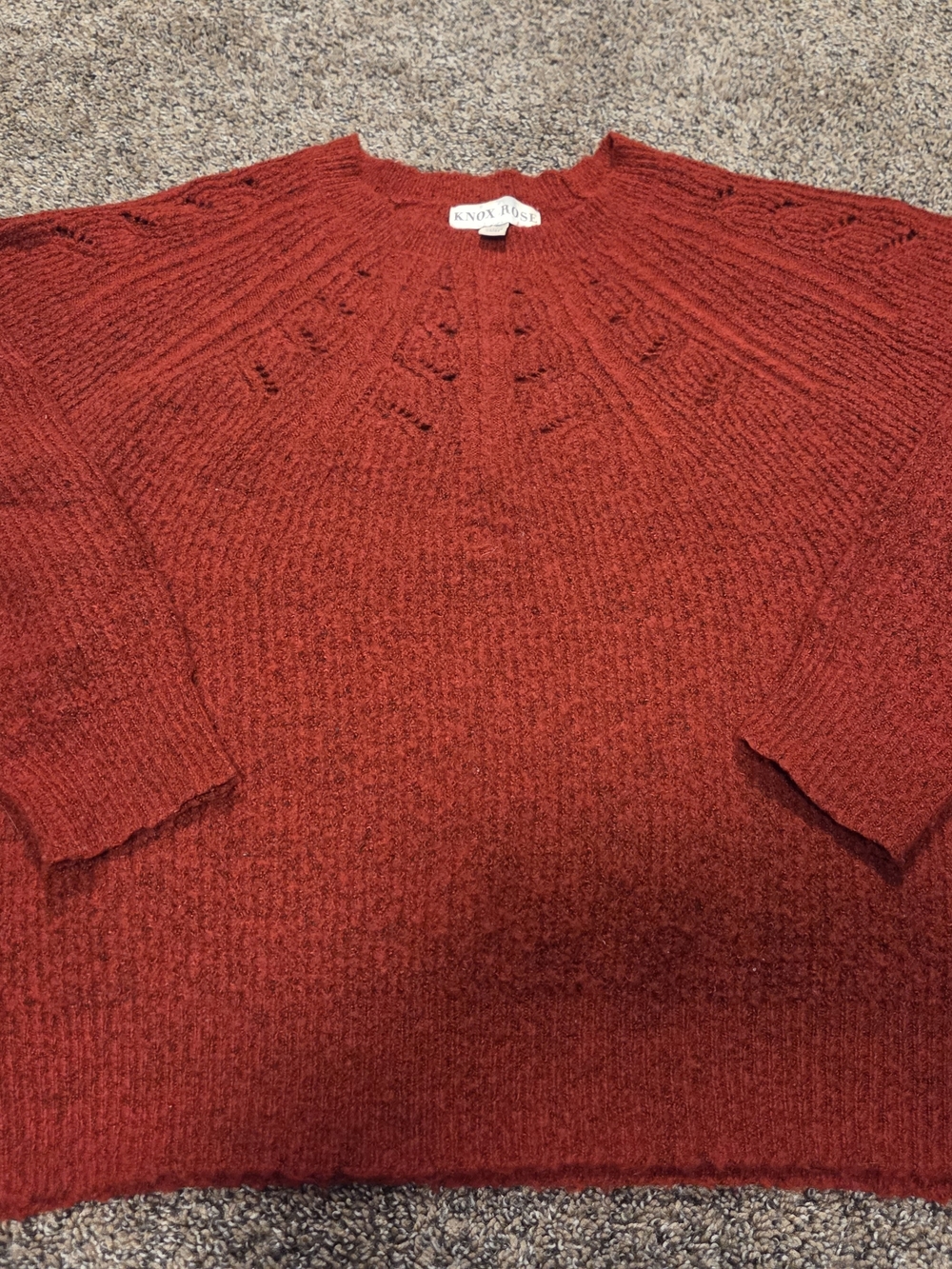 Sz MED Knox Rose Cozy Knit Sweater - Deep Rust Red